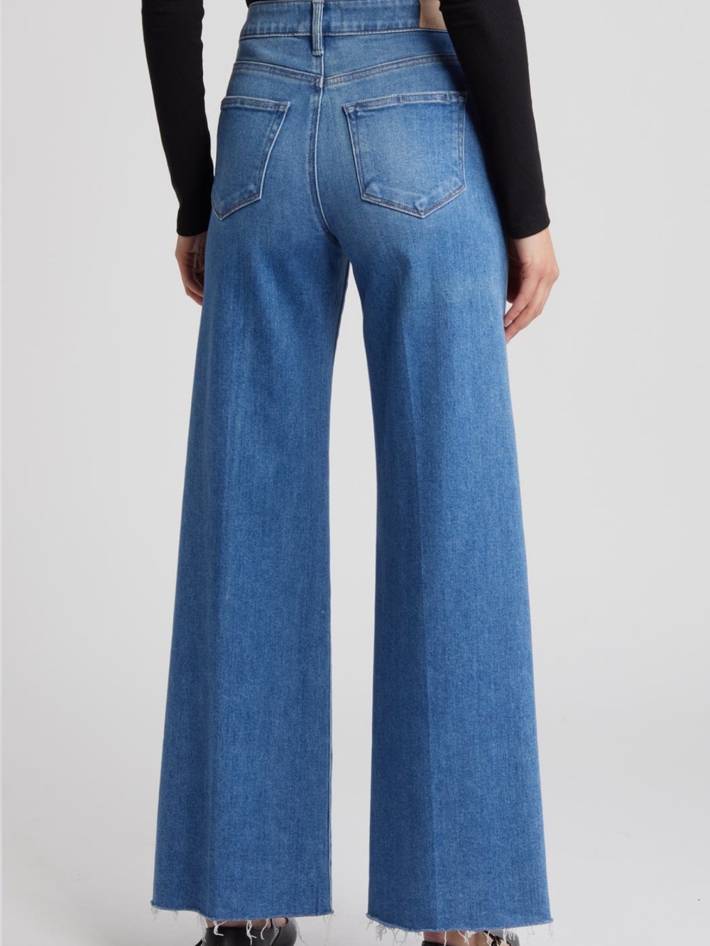 Paige Anessa high waist raw hem wide leg jeans - Picture 2 of 7